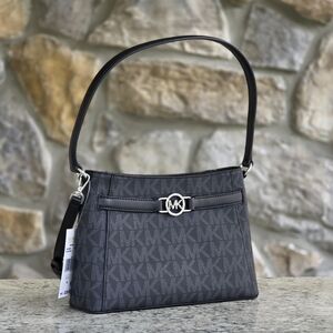 Michael Kors Angelina Logo Small Black Crossbody